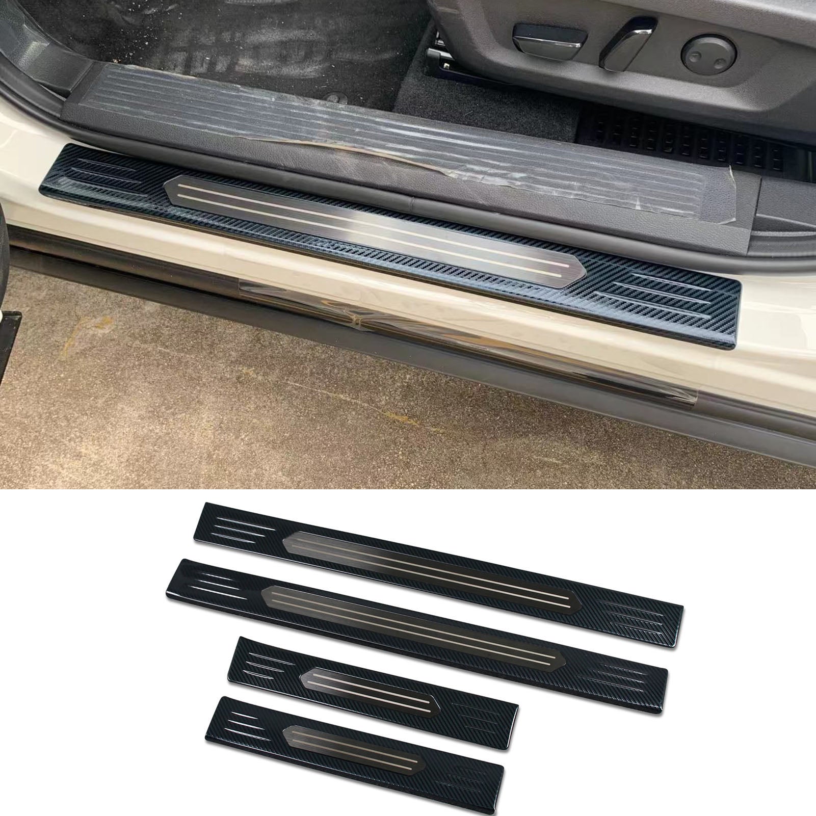For Nissan Rogue 2021-2024 Door Sill Scuff Plate Guard Trims